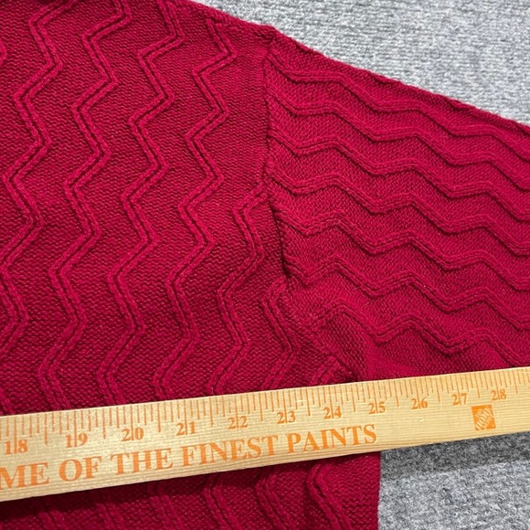 Vintage 00s Red Acrylic Men's Pullover Sweater - Picture 6 of 9